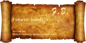 Fekete Donát névjegykártya